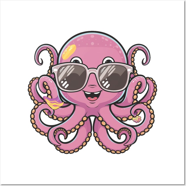 Cute Octopus Wall Art by alby store